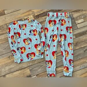 Bluey Valentine theme soft pajama set size 6